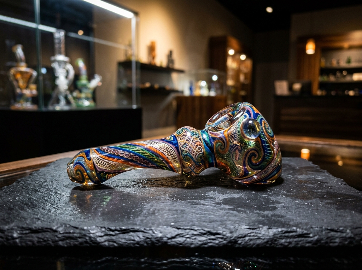 Vast custom glass pieces display at HTown Smoke